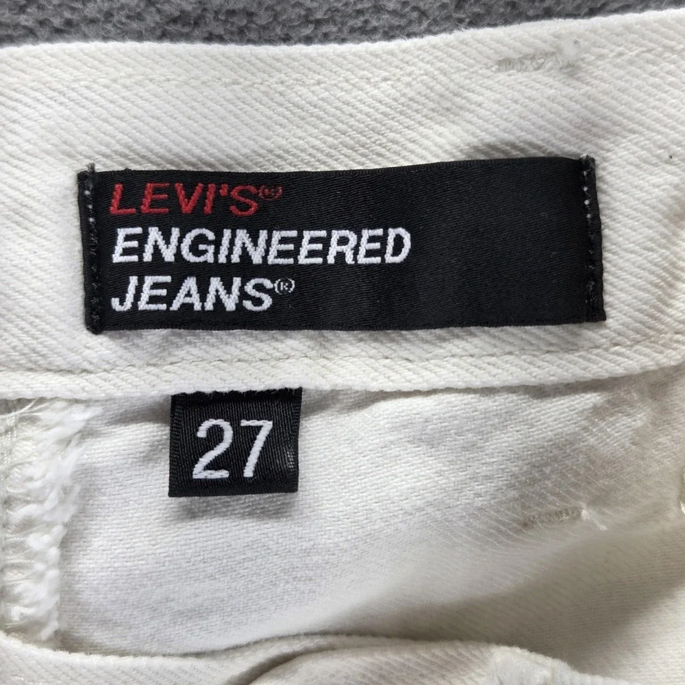 Vintage Levis Engineered Jeans Mens 27x32 White Buckle Back Twisted One Pocket